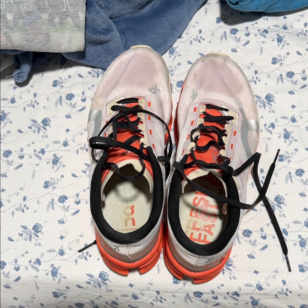 On Running Men's Pink And Orange Sneakers